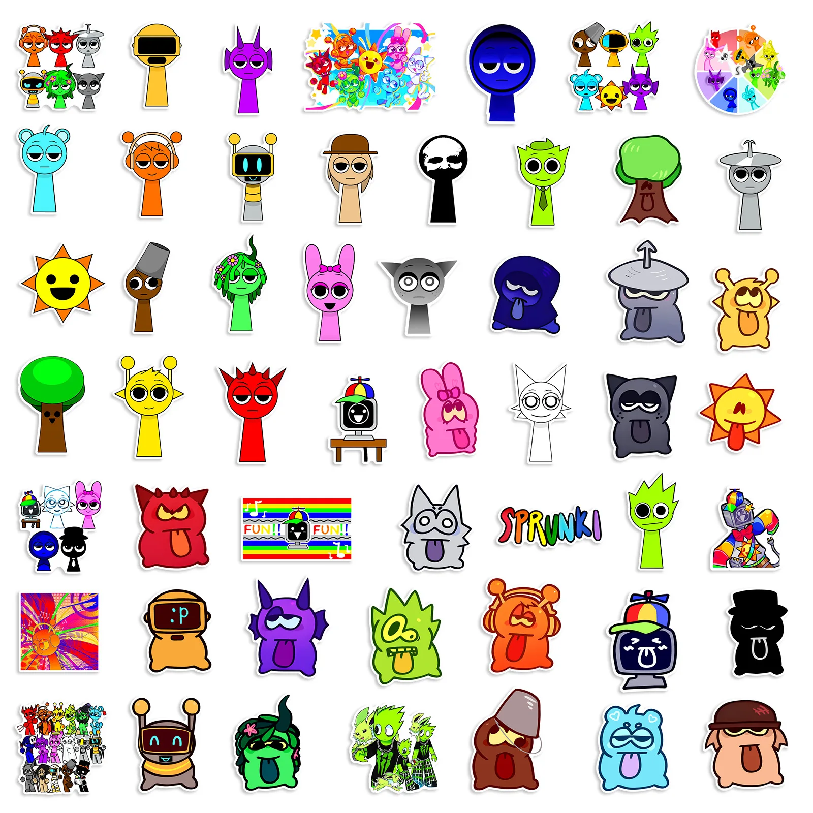 50Pcs Incredibox Stickers Sprunki DIY Graffiti Cartoon Game Waterproof Stickers Skateboard Phone Laptop Funny Kid Toy Gifts image 5
