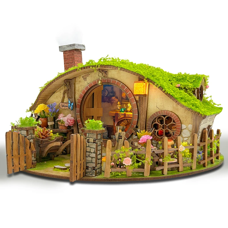 

DIY Волшебное Кольцо Casa Деревянная Миниатюрная Модель Комплект 3D Пазл Кукольные Домики С Мебелью Кукольный Домик для Друзей Подарки На День Рождения