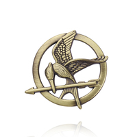 The Hunger Games Metal Brooch Jewelry Accessories Circular Shape Vintage Punk Style Mockingjay Badge Lapel Pins for Women