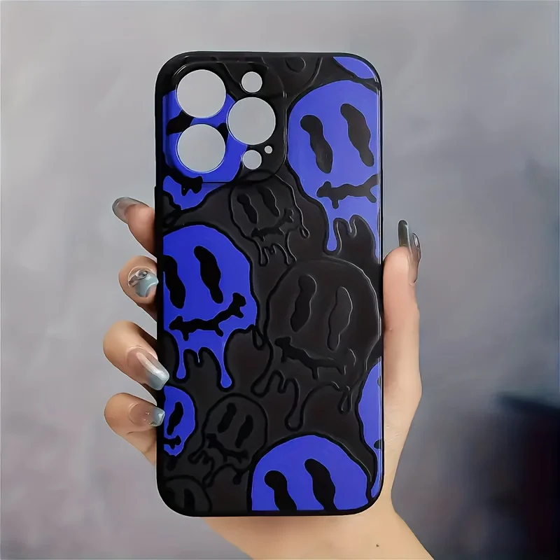 Black And Blue Ghost Face Graphic Phone Case For iPhone 15 14 13 12 11 X XR XS SE2 SE 8 7 Plus Pro Max Mini Silicone Back Cove