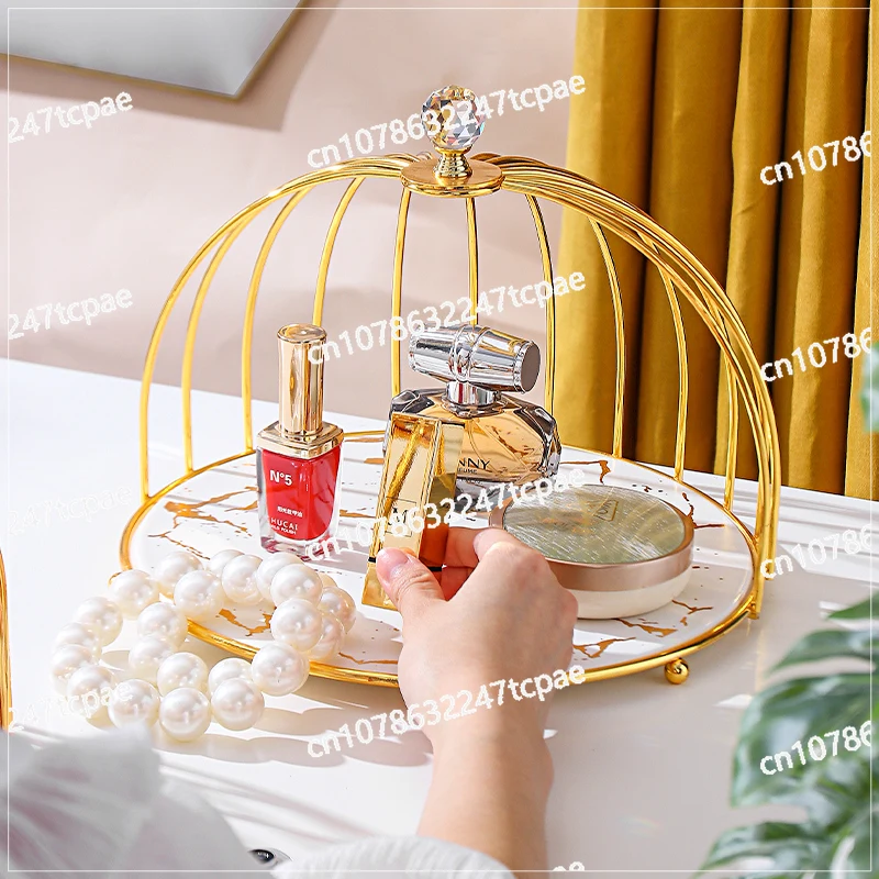 

Table Tray Afternoon Tea Snack Plate European Cake Stand Display Stand Ornament Creative Bird Cage Small Fresh Dessert Table
