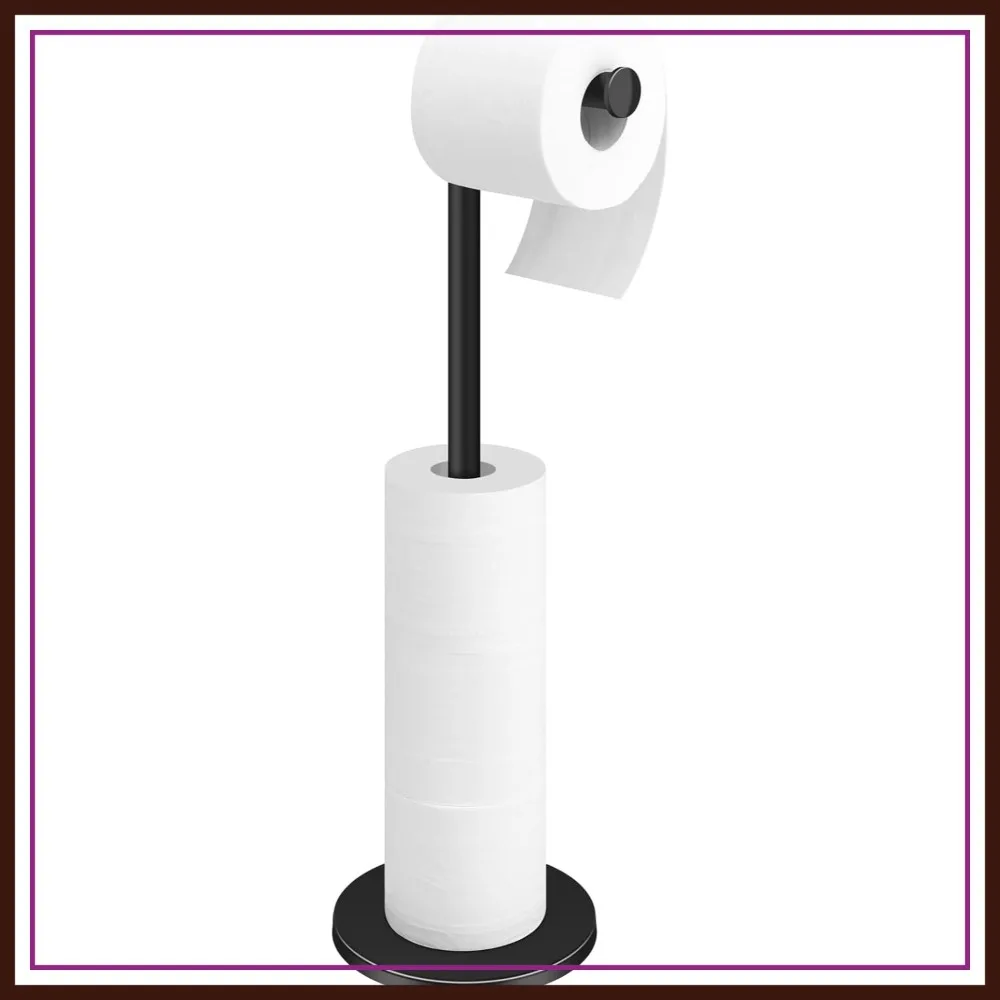 

Free Standing Toilet Paper Holder, Stainless Steel, Holds 4 Rolls, Matte Black