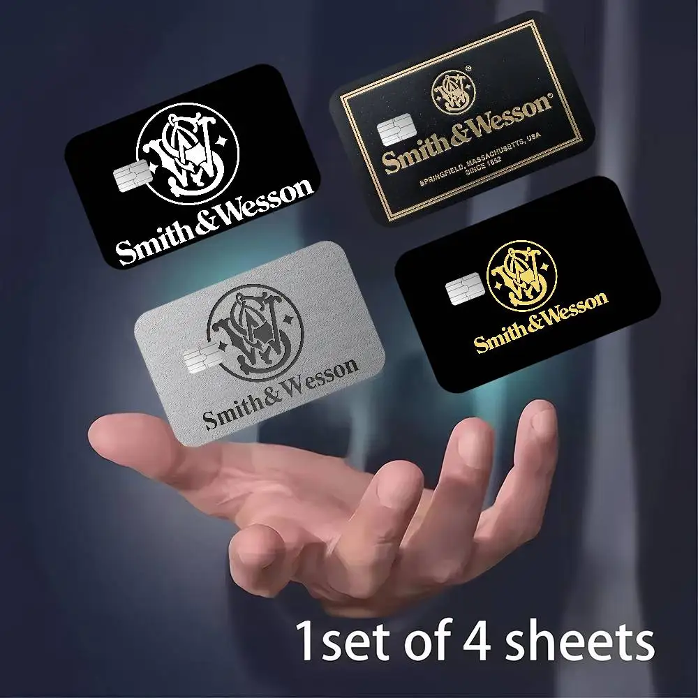 GUN Smith Wesson Credit Card Skin Stickers for VISA Bank Card Transportation Card Waterproof Sticker Anti-scratch Women Gift