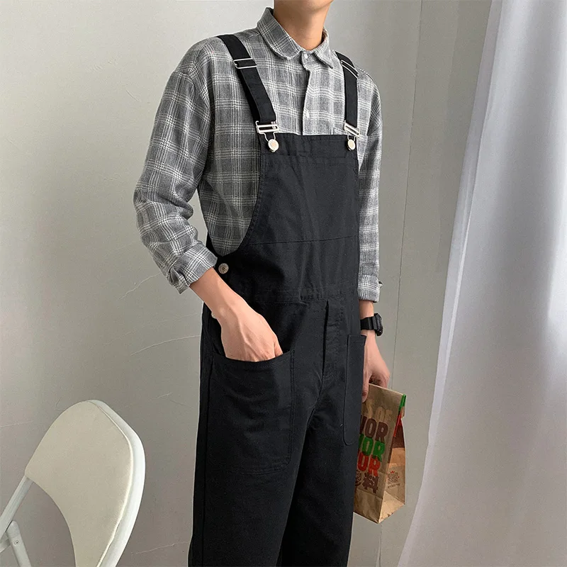 

Summer Loose Nine-Point Men's Casual Overalls Korean Sle Student Faionable Workwear Bib And Brace Pants Trendy