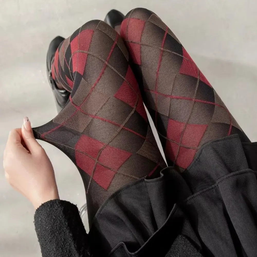 

New Retro Plaid Tights Pantyhose Lingerie JK Japanese Style Thigh High Stockings Soft Sexy Pantyhose Legging Women