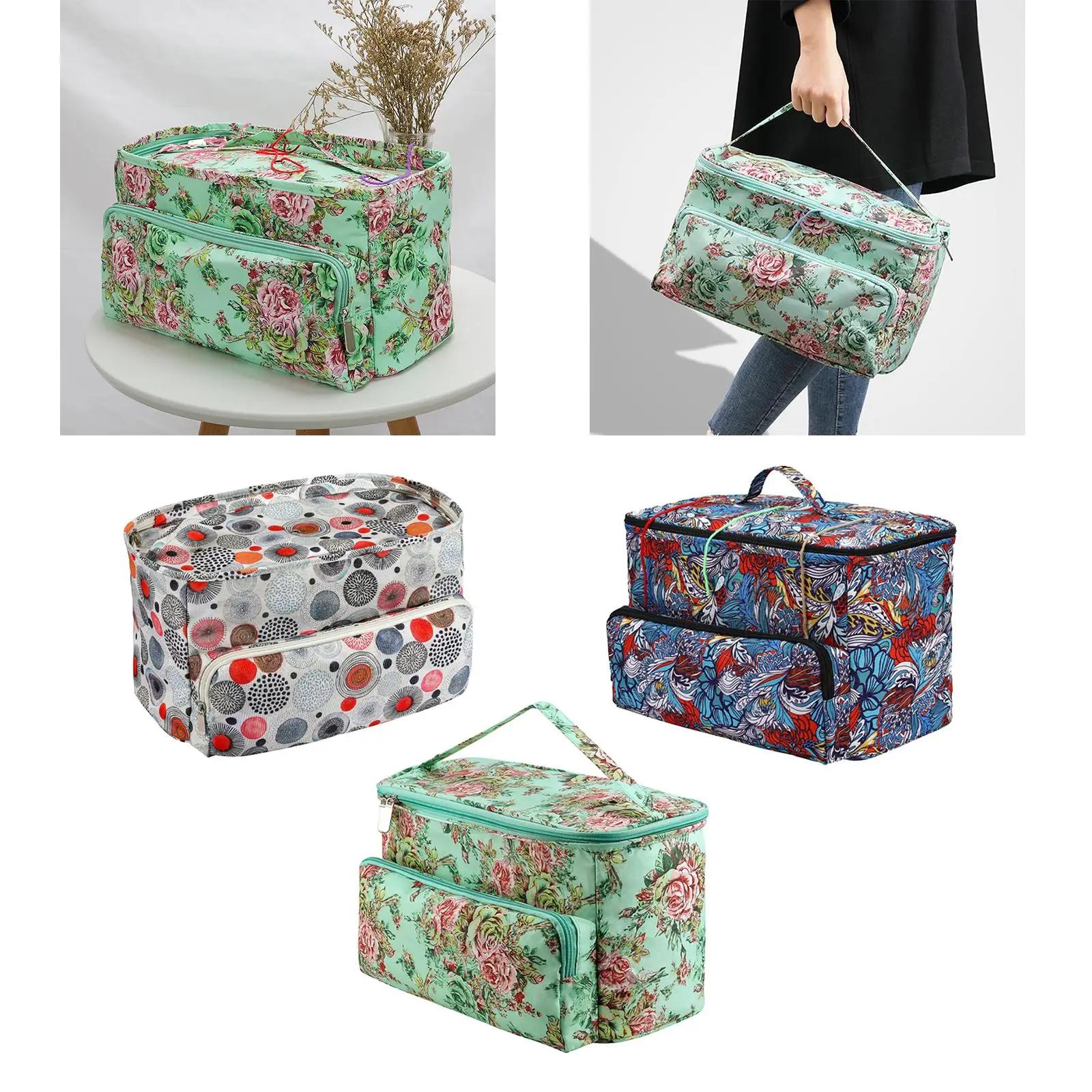 Sac fourre-tout polyvalent pour crochets, rangement de fil, poudres de stockage, couture, léger, créatif