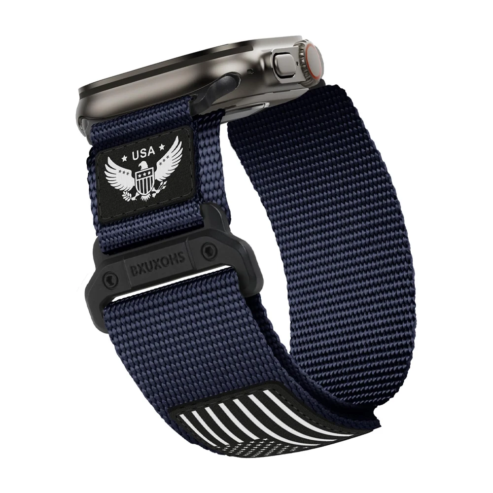 Strap for Apple Watch Ultra 2 3 Band 49mm 46mm 45mm 44mm 42 41 Rugged Nylon Sport bracelet Correa iWatch Series 11 10 9 7 8 SE