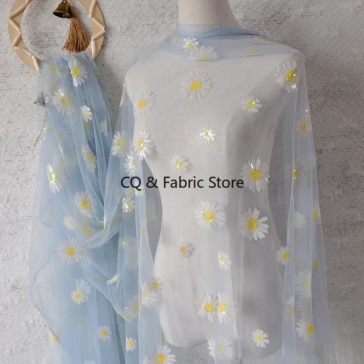 

Розовая и синяя сетка с блестками, ромашка, тюль, кружевная ткань, юбка «сделай сам», свадебное платье, вуаль, ткань, фотофон, украшения, аксессуары