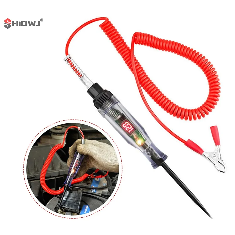 Truck Voltage Circuit Tester Auto Repair 6V/12V/24V Car Circuit Tester Premium Test Light Probe Pen Light Bulb Diagnostic Tool