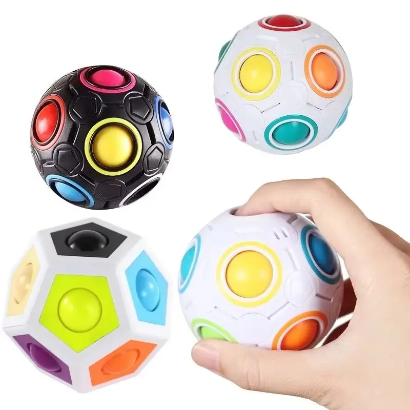 Magischer Regenbogenball, frühe Bildung, Spielzeug für Kinder, Puzzle, Denktraining, Intelligenz für Kinder, Gehirn, Fußball, Würfel für Jungen