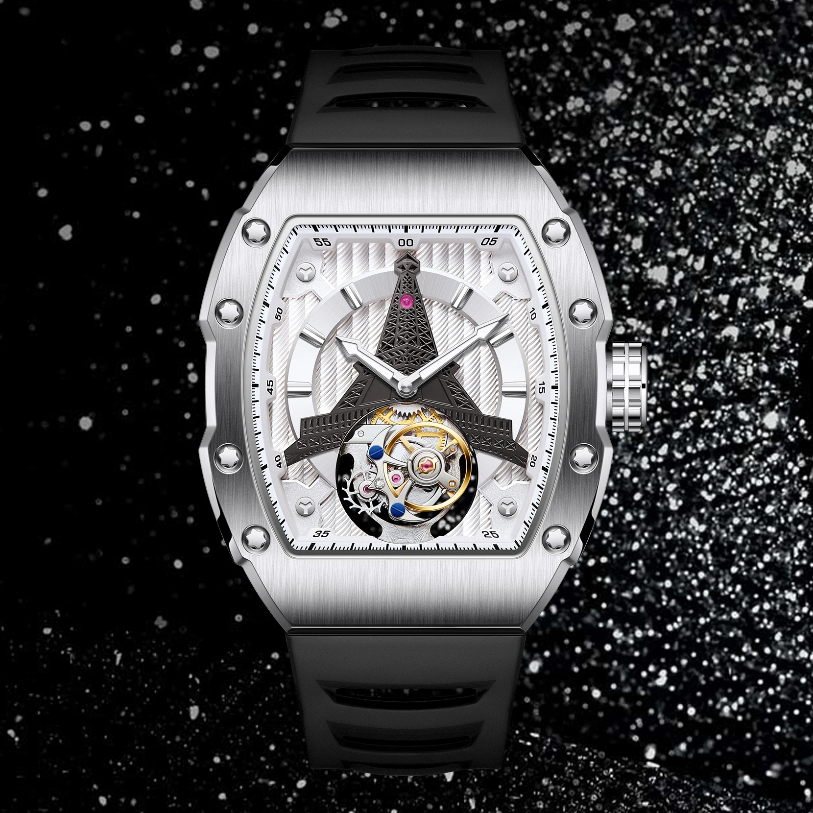 KOULUOLANG Watch 41.7mm original brand Men's tourbillon Mechanical frame Original tourbillon movement fashion men's watch