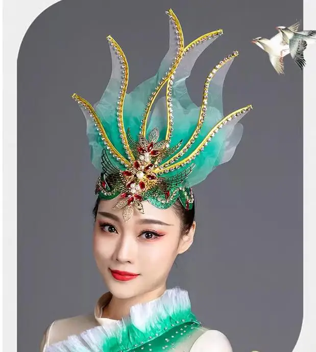 Modern Choral Songs and Dance Performance Headwear, Atmospheric Open Dance, Classical Dance Fashionable Headwear