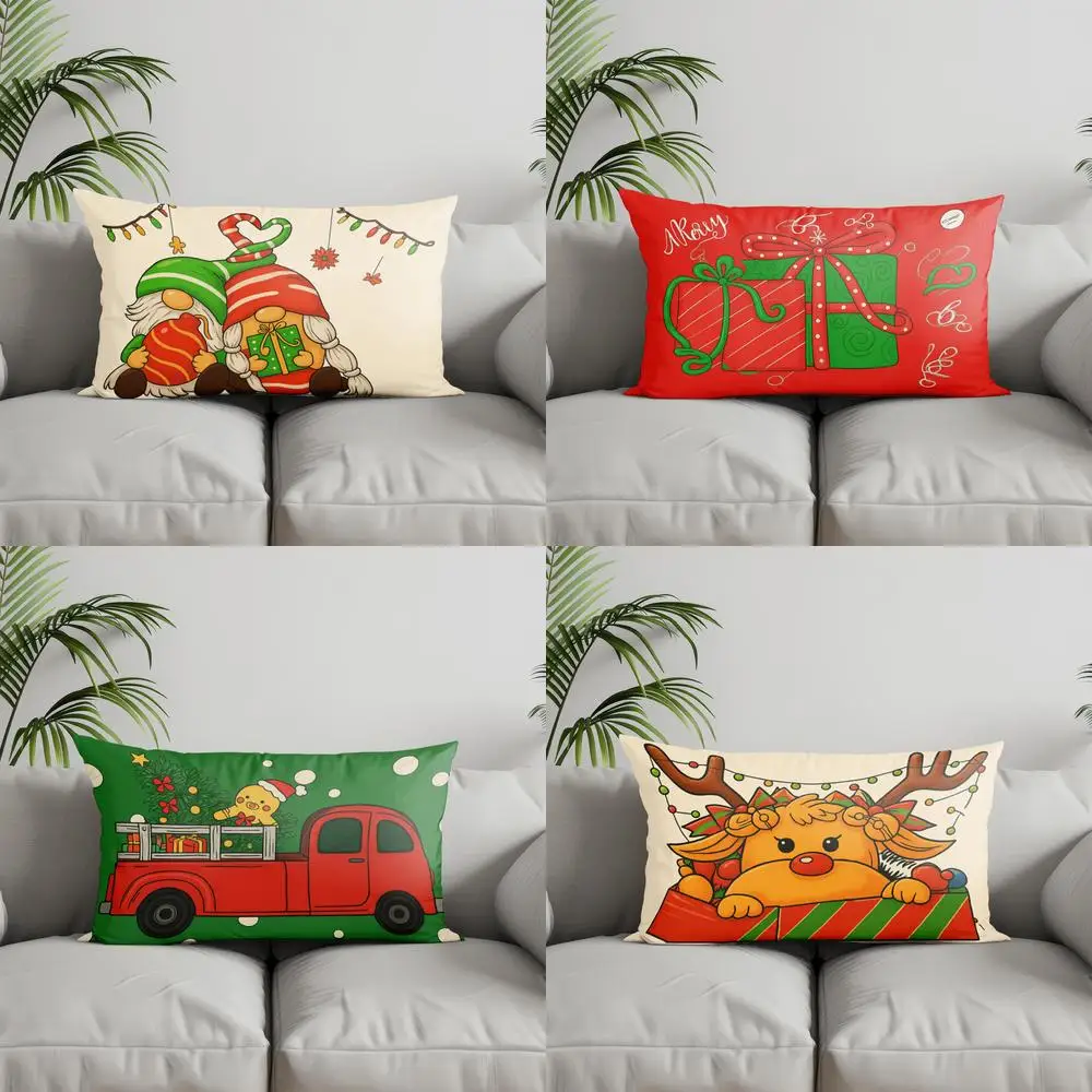 ديكور المنزل عيد الميلاد التماثيل المخدة الزخرفية مناسبة ل أريكة غرفة نوم سيارة وسادة غطاء وسادة وسادة الظهر مستطيلة #1