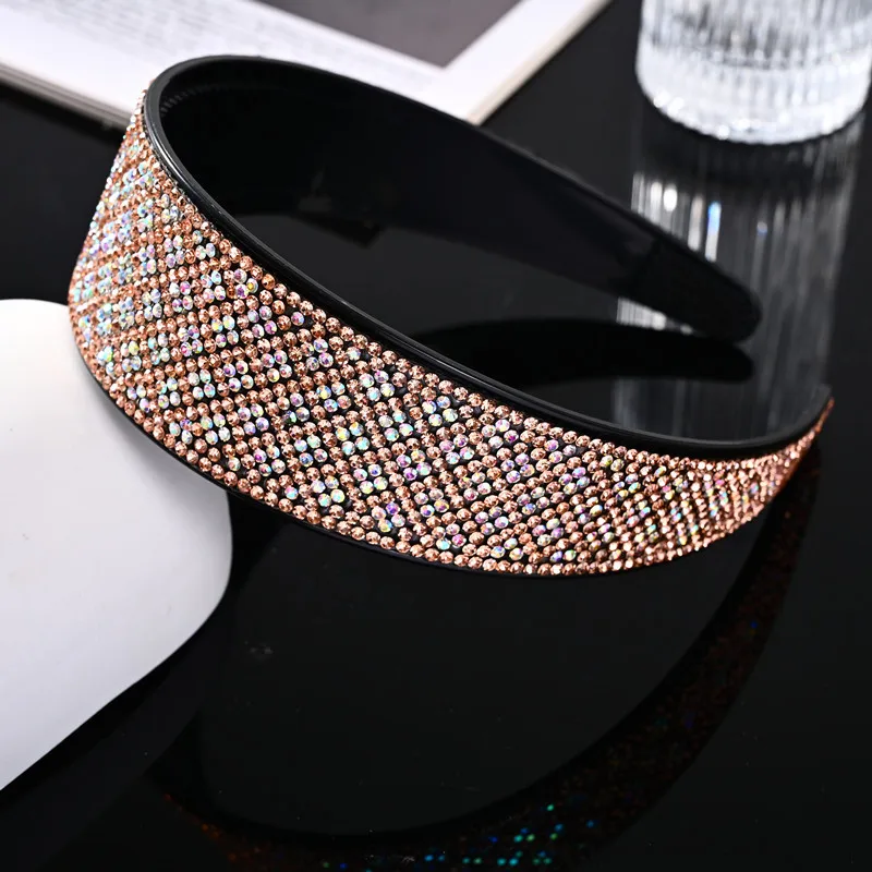 

1PC Wide Full Rhinestone Hairbands Fashion Crystal Headbands for Women Girls No-slip Hair Hoops With Teeth Hair Accessories