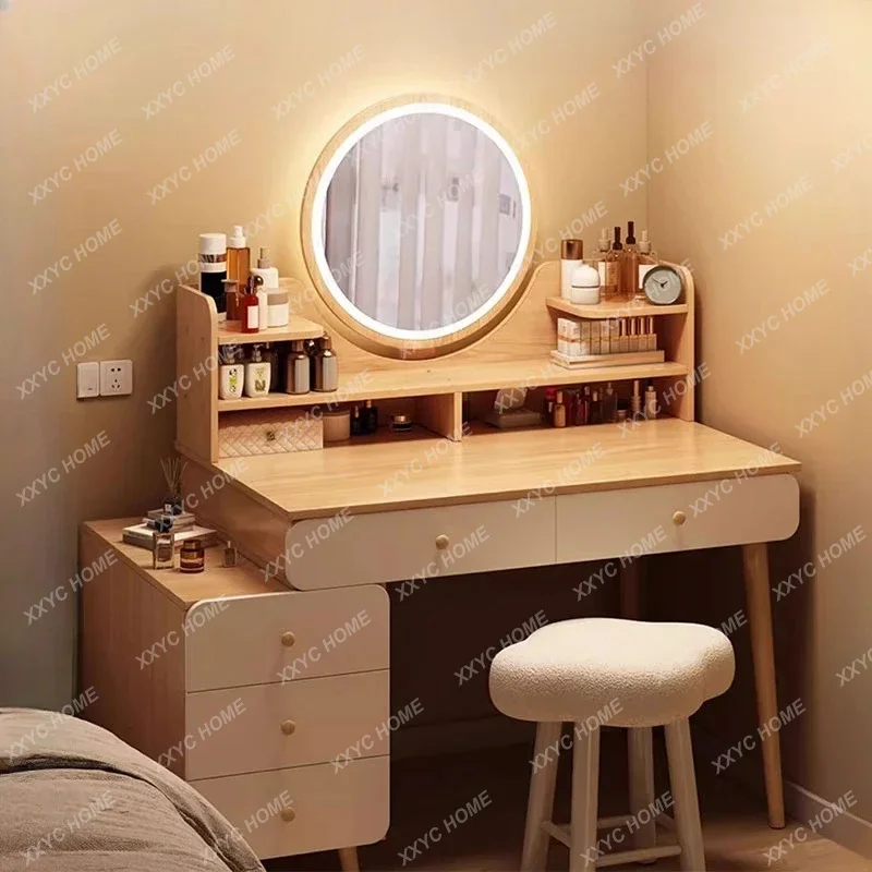 XXHolder Bedroom Dressing Table Luxury Baby Mirror Vanity Dressing Table Mobile Modern Coiffeuse De Chambre Home Furniture