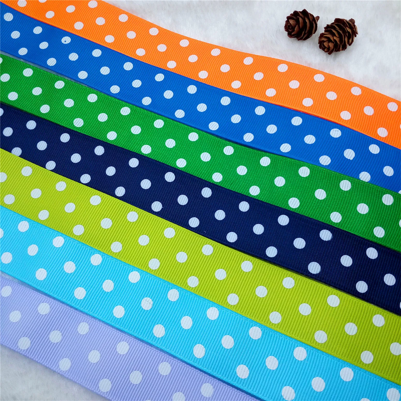 حار 5 ياردة 1 ''25 مللي متر نقاط متعددة الألوان المطبوعة Grosgrain الشريط الشعر القوس DIY بها بنفسك #1