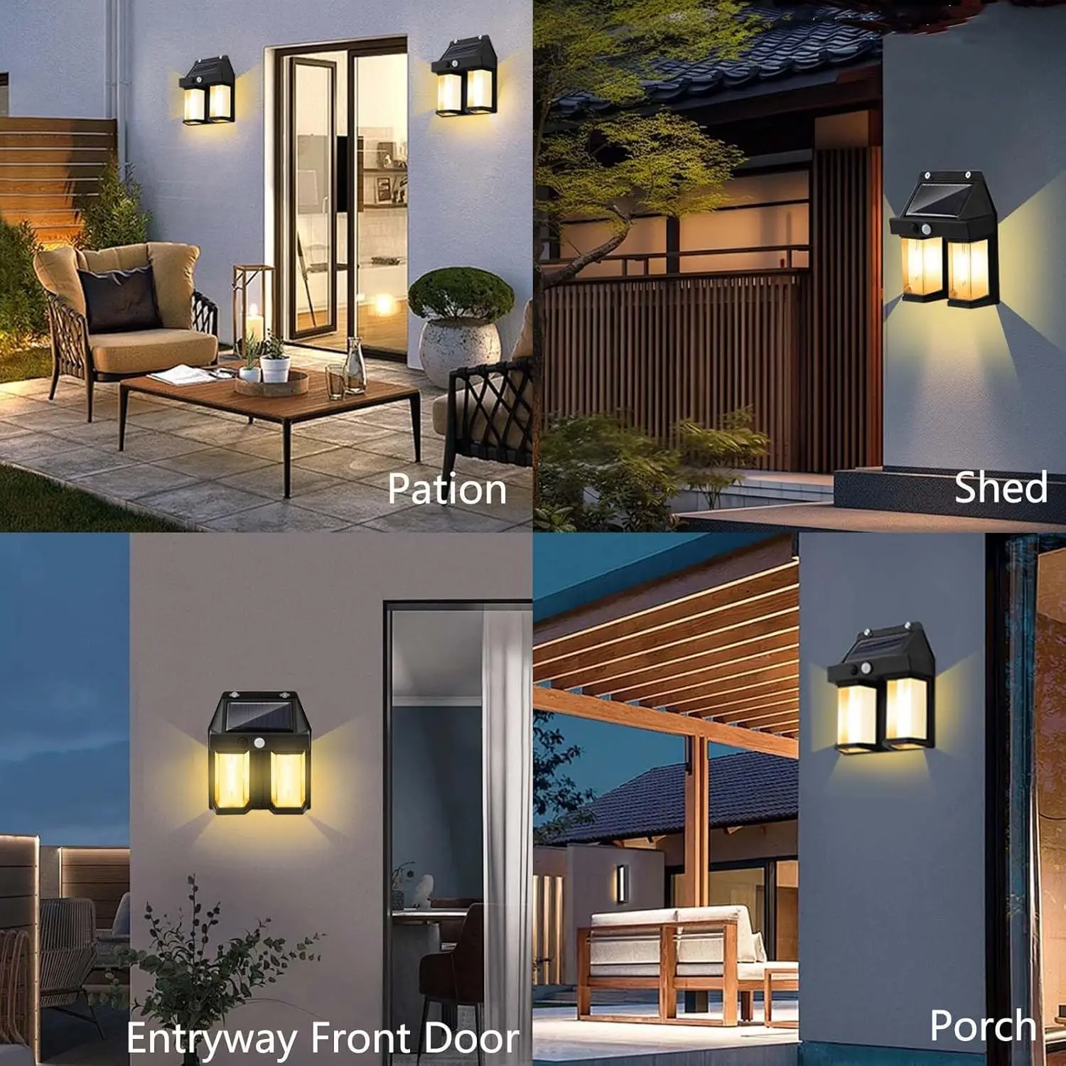Solar Powered Wall Light Vintage Garden Villa Outdoor Motion Sensor Warm Light Pathway Landscape Lamp Waterproof No Wire Needed view 3