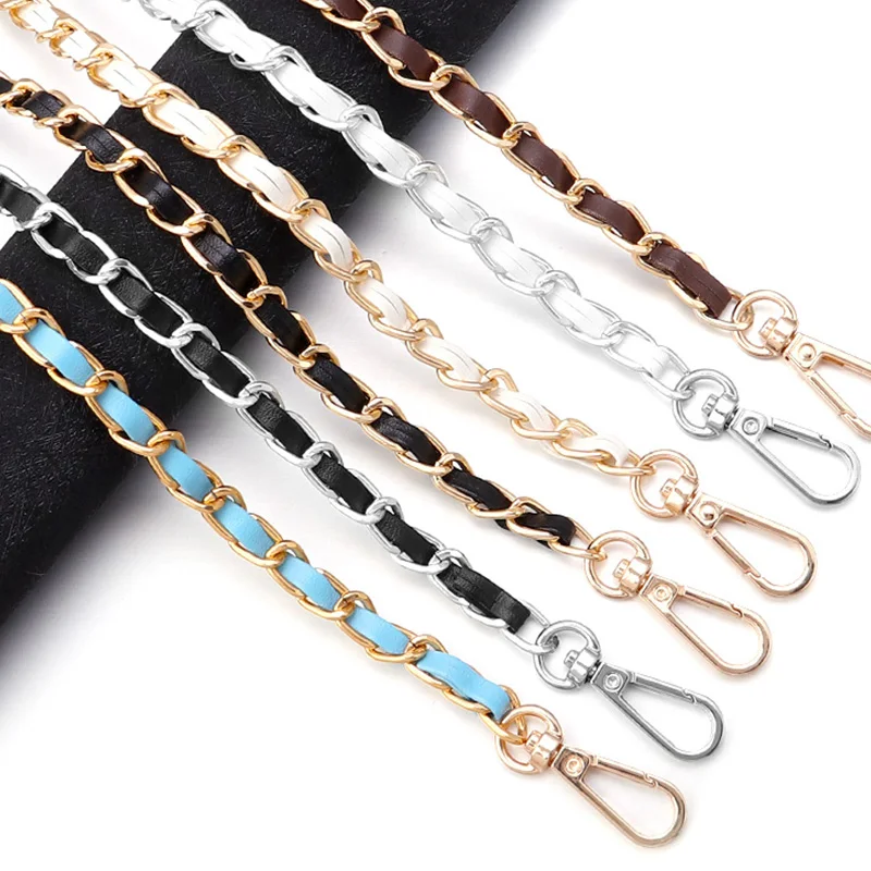 110cm PU Leather Purse Handle Aluminum Replacement Bag Chain Straps Crossbody Handbag Chains Purse Chain Strap for Women