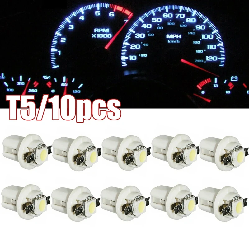 10 قطعة T5 B8.5D 5050 SMD الأبيض سيارة السيارات لوحة القيادة أداة مصباح ليد لمبة مصباح الإبداعية اكسسوارات الديكور الداخلي