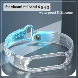 Silicone Strap For Xiaomi Mi Band 6 5 4 3 Transparent Change Color Light Wrist Bands Bracelet For Miband5 6 Sports Waterproof