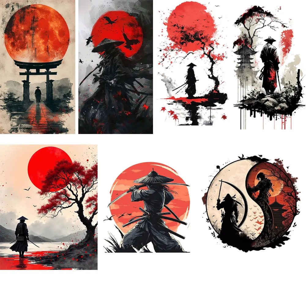 Ninja Design Heat Transfer Vinyl - Cool Anime Style HTV Iron On Patch for T shirts Hoodies Kids Clothing DIY Custom Stickers