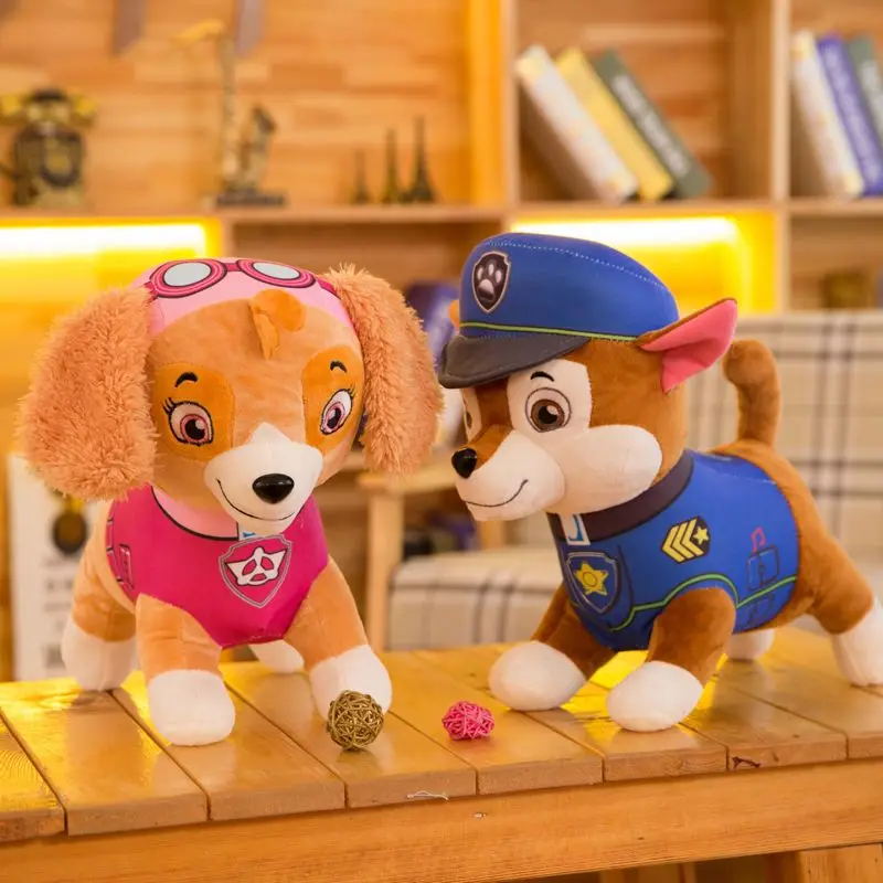 30 سنتيمتر الكرتون باو باترول أفخم دمية تشيس روك الحيوان الكلب الكرتون نموذج عمل أرقام أفلام الأجهزة الطرفية الأطفال هدية الكريسماس