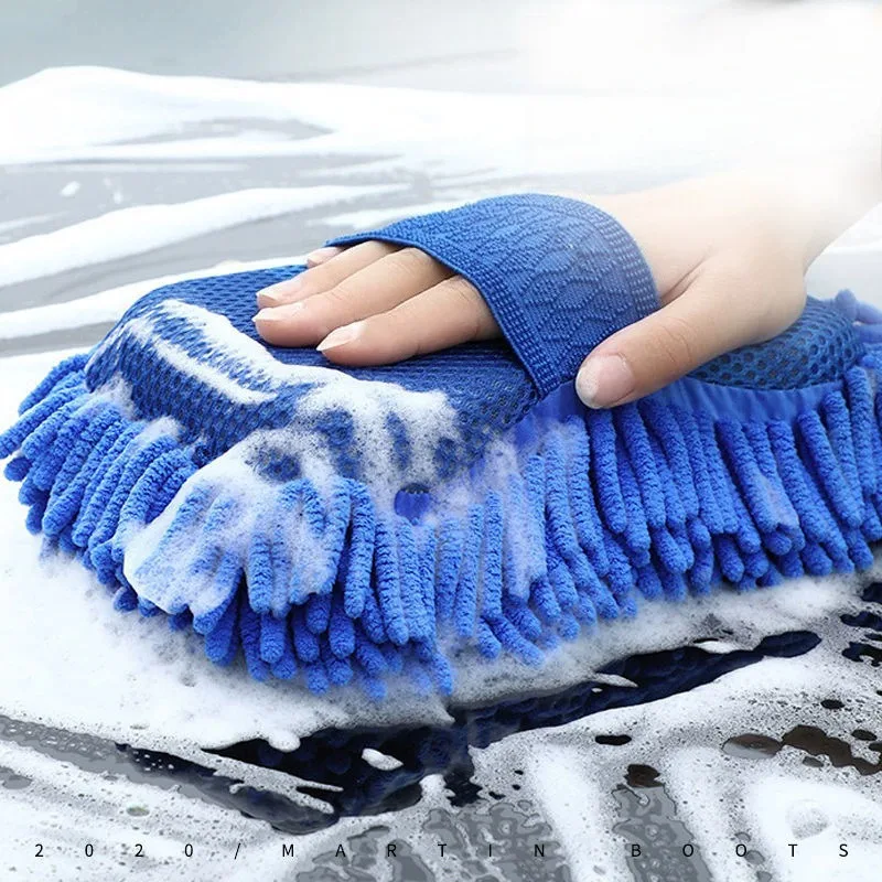 

1 2 3 Piece Microfiber Chenille Car Wash Sponge Cleaning Brush Pad Auto Detailing Towel Gloves Vehicle Care Tool
