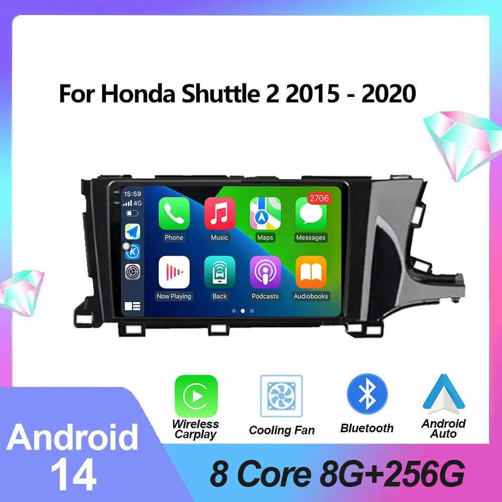 

Auto Carplay Android 14 For Honda Shuttle 2 2015 - 2020 Car Radio Multimedia Player Navigation GPS DSP No 2Din DVD