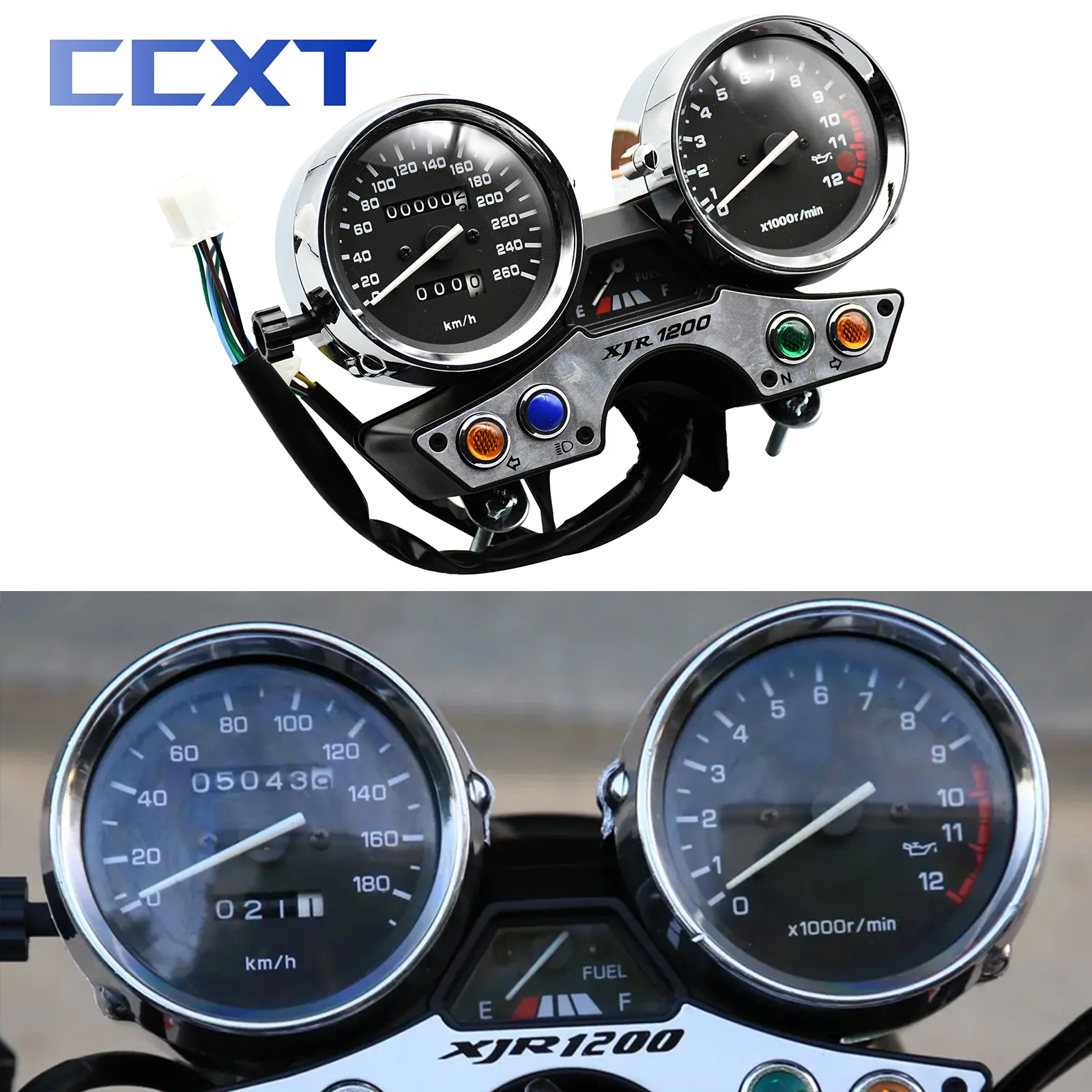 Motorcycle 260 Speedometer Gauge Cluster Tachometer Odometer Instrument For Yamaha XJR1200 Meter XJR 1200 1994 1995 1996 1997