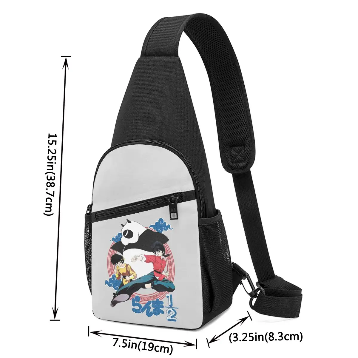 Ranma 1/2 Saotome Pig Girls Chest Bag Men Sling Crossbody Backpack Chest Bag Traveling Hiking Daypack Shoulder Bag