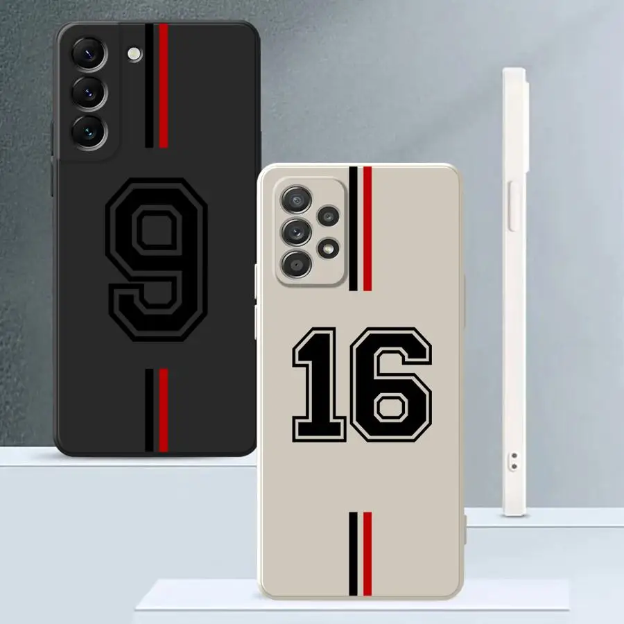 حافظة لهاتف سامسونج جالاكسي A24 A36 A26 A51 A34 A13 A14 A16 A22 A52 A11 A12 A15 A35 غطاء ناعم رقم كرة القدم