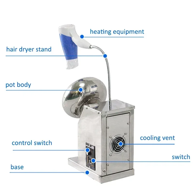 BY-200 Máquina de revestimento de açúcar Totalmente automática Água Castanha Doces Polimento Revestimento Máquina de rolamento de doces de amendoim