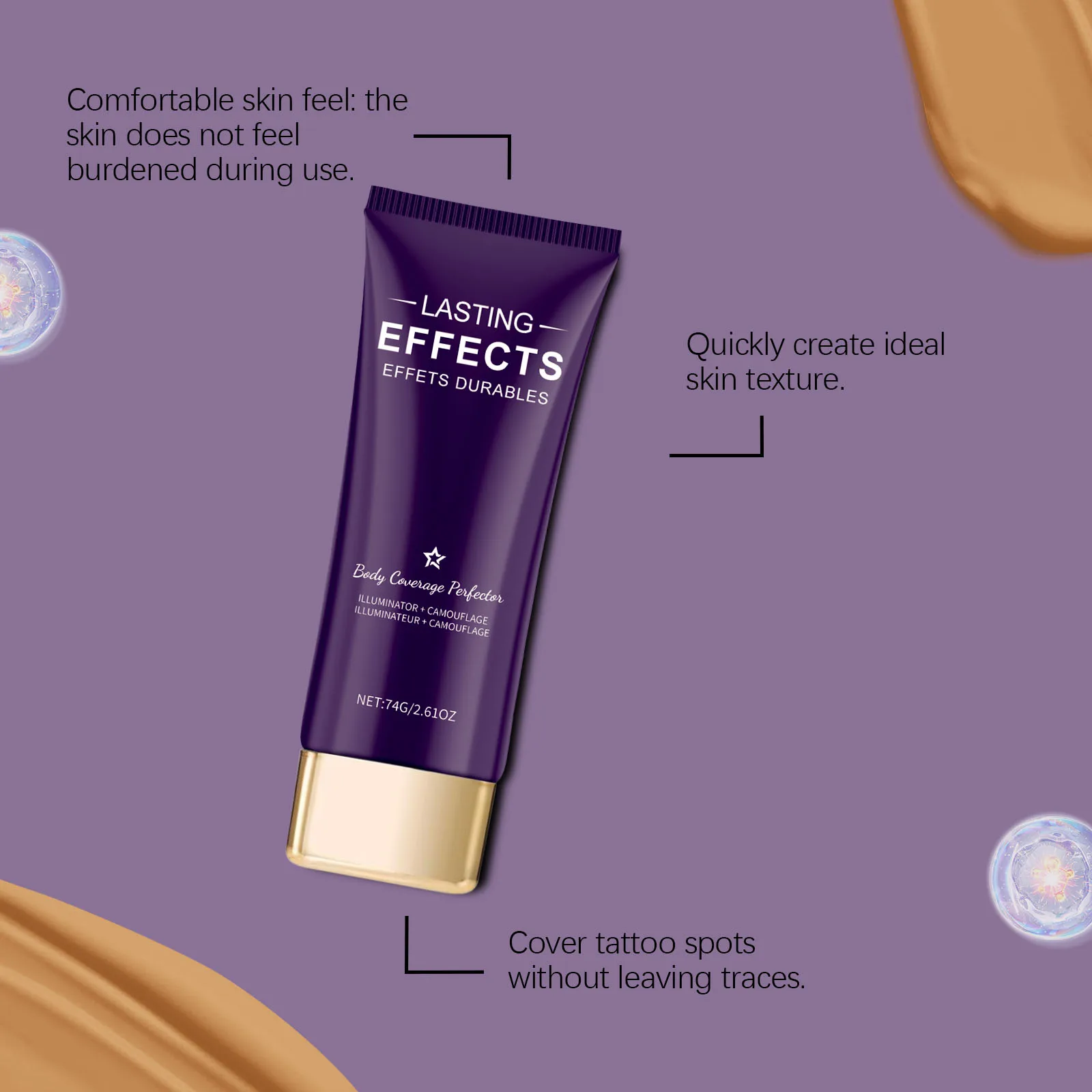 フルカバレッジ ボディコンシーラー クリーム 長時間持続する保湿 傷跡の傷跡をカバー 均一な肌の色合い 軽量 長時間持続するスキンケア