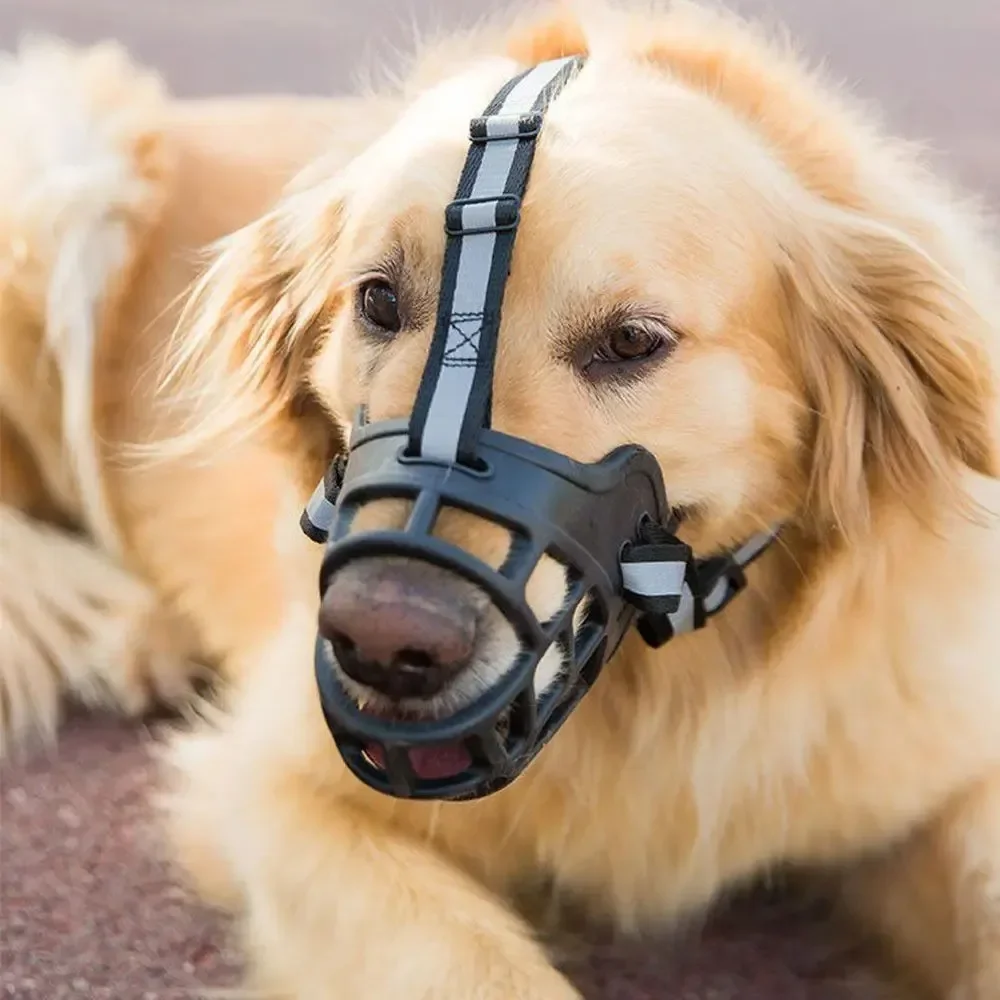 Cesta cómoda y transpirable para perros, protector de bozal contra mordeduras y ladridos, máscara para perros medianos y grandes, bozal antiladridos, suministros para perros