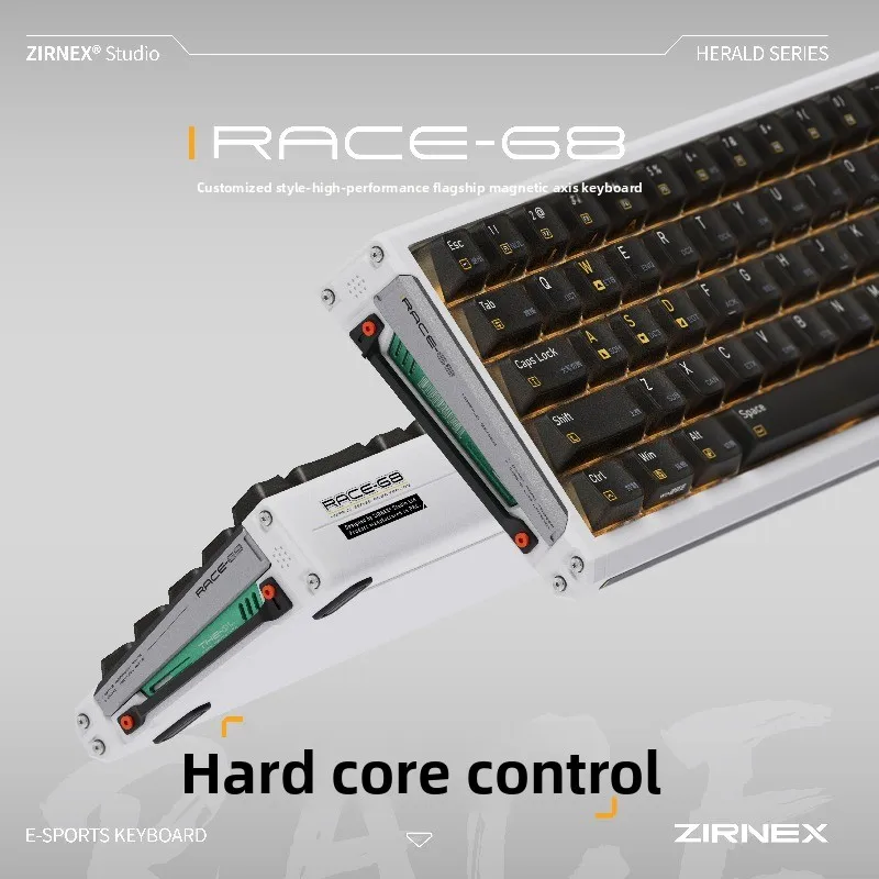 ZIRNEX RACE68 Magnetic Switch Keyboard Mech Wind Aluminum Alloy Design 8K Low Latency Esports Gaming Keyboard Customized Packbag