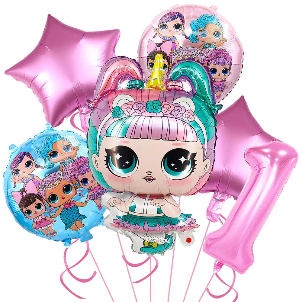 lol Überraschung Puppe Geburtstag Party Thema Dekorationen Ballon Paket Papier Kuchen Topper Banner Teller Tassen für Baby Shower Versorgung