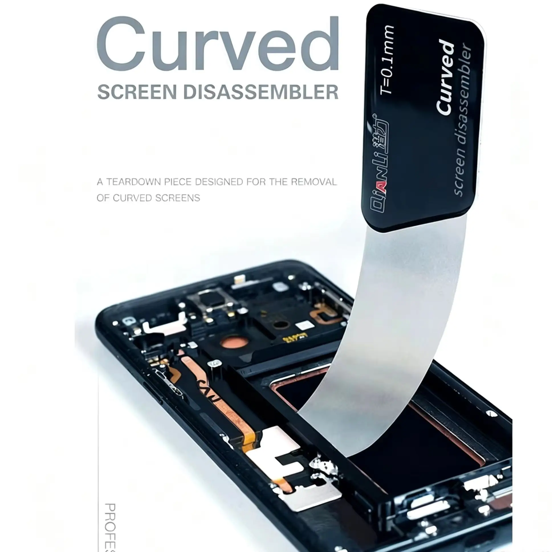 Qianli Tool Ultra Thin Flexible Stainless Steel Pry Spudger Tool Disassembling Card for Curved Screen Samsung iPhone iPad Repair