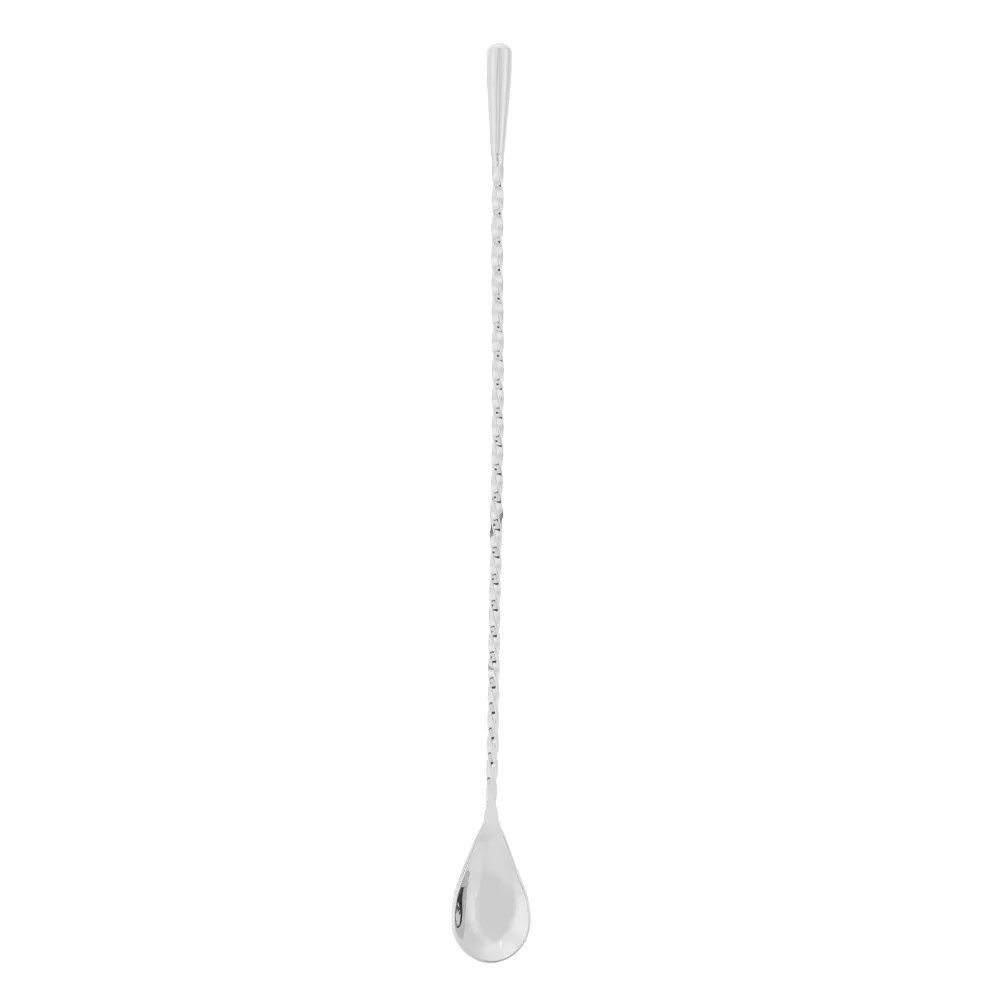 Rustless Steel Stirring Spoon Polished Threaded Handle Coffee Stirrer Spoon Multi Color Water Drop Spoon Head Bar Spoon