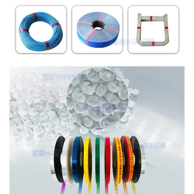 

ZONESUN Semi-Auto Tape Strapping Machine ZS-WTKZ1 OPP Belt Carton Box Banding Strapper Photoelectric Sensing Bundling Machine