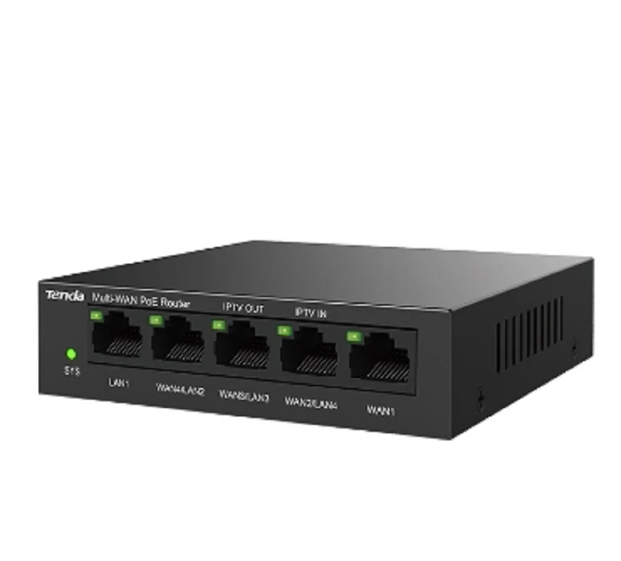 Tenda G0-5G-PoE switch and access controller integrated. Dedicated 4 PoE+ ports for PoE supported devices