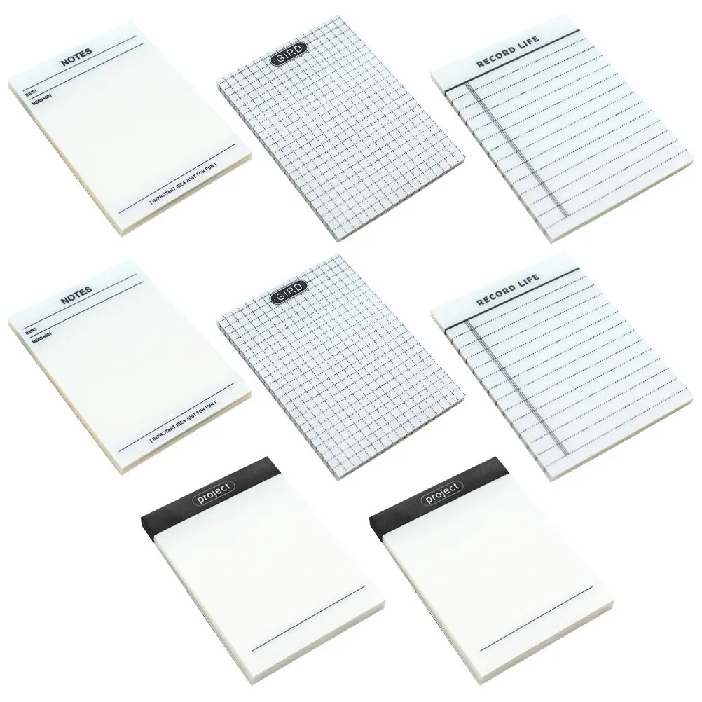 

8 Books High-Quality Transparent Memo Pads Made of Pet Material Smooth Writing Multi-Function for Office School