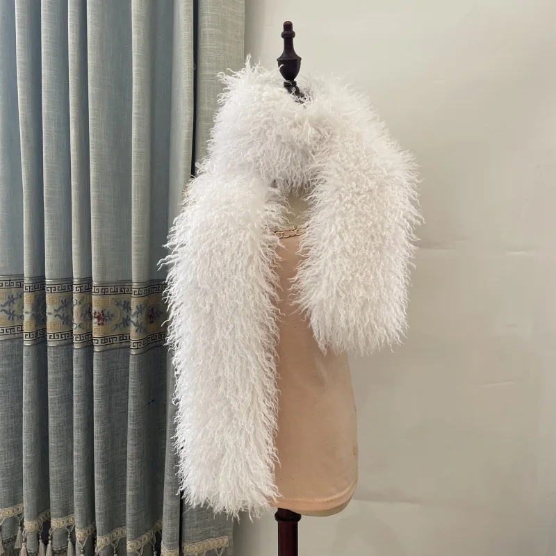 New Faux Fur Double-Sided Women Scarf Winter Warm Long Shawl Wraps Windproof Fluffy Neck Cover Bufanda Long Casual Echarpe New