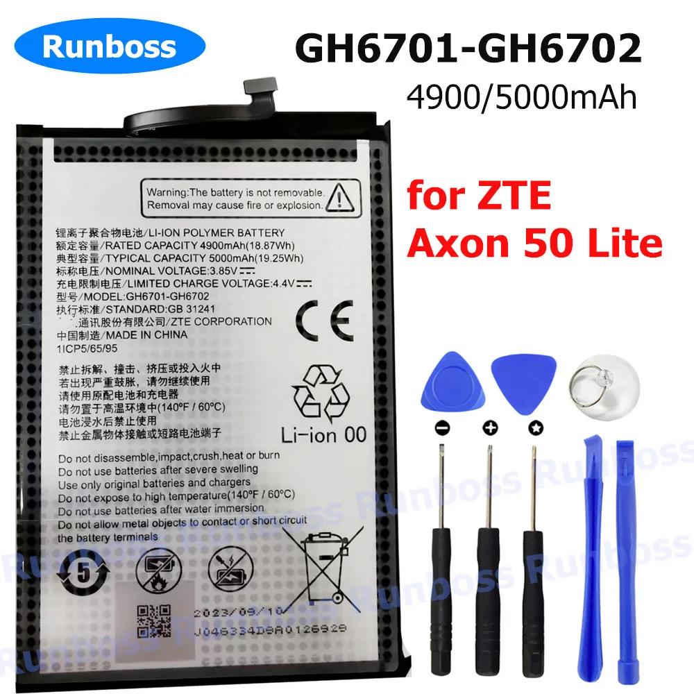 New GH6701-GH6702 5000mAh Original High Quality Battery For ZTE Axon 50 Lite Mobile Phone Batteries +Tools