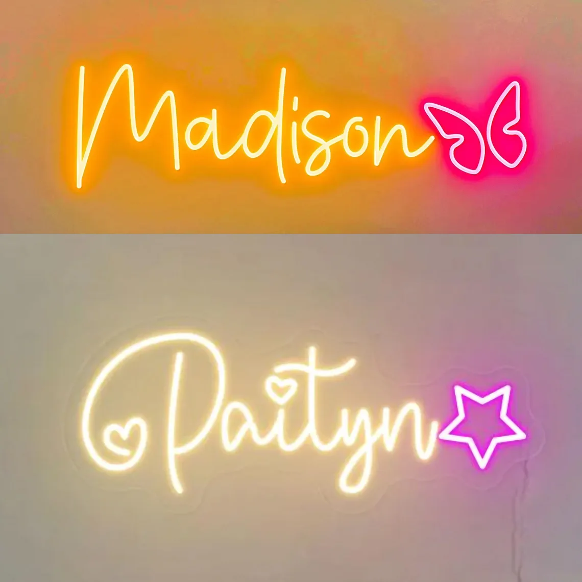 カスタムネームネオンサイン、かわいいチェリーUV印刷ネームサイン、女の子の部屋保育園寮の装飾、家の壁の装飾、子供へのギフト