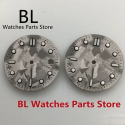 BL New Watch Dial 31mm Gray Watch Face Fit NH35 NH36 ETA8215 Mingzhu2813 PT5000 Movement Green Luminous Date/No Date