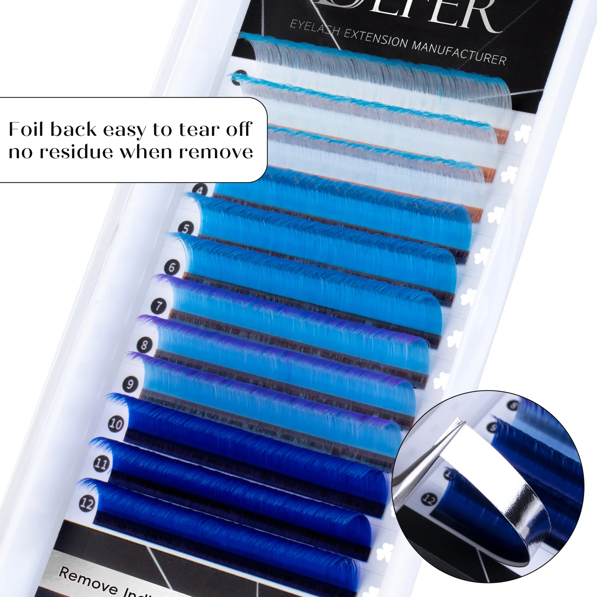 Befer Coloured Easy Fan Cosplay Volume Wimpernverlängerung Hochwertiges PBT Soft Easy Fanning Bloom Wimpern Austomatic Flowering – Detail 5