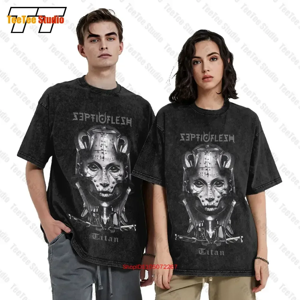 Septicflesh Vintage Oversized T-Shirt Titan Head Band Logo 9C4J