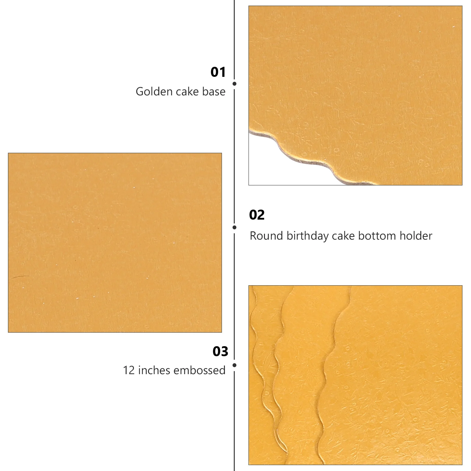 

10Pcs Golden Cake Boards Round Trays for Birthday Dessert Display Baking Shop Packing Exquisite Appetizers