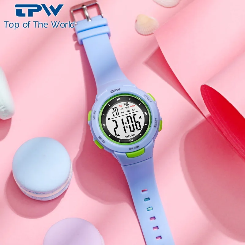 Kids Digital Sports Watch Multi-functional Waterproof Electronic Alarm Clock Stopwatch for Students with Day Date Features