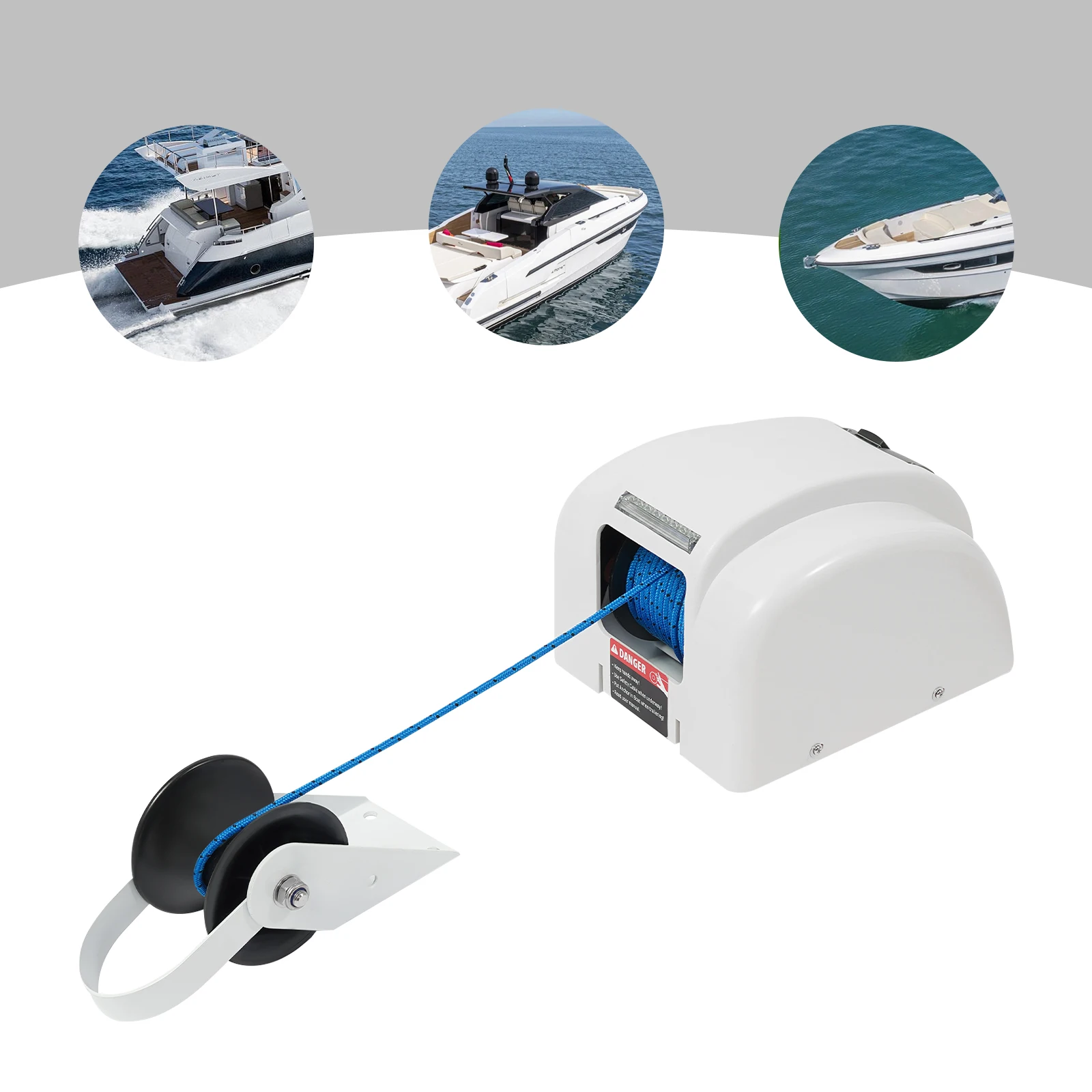 

45 LBS Boat Electric Anchor Winch,12V Free Fall Saltwater Marine Windlass W/ Remote Control and Safety Protection Device